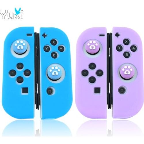 YuXi Silicone Case For Nintend Switch Joy Con Cute Cat Paw Thumb Grips Caps For Switch NS JoyCon Controller Grip Cover