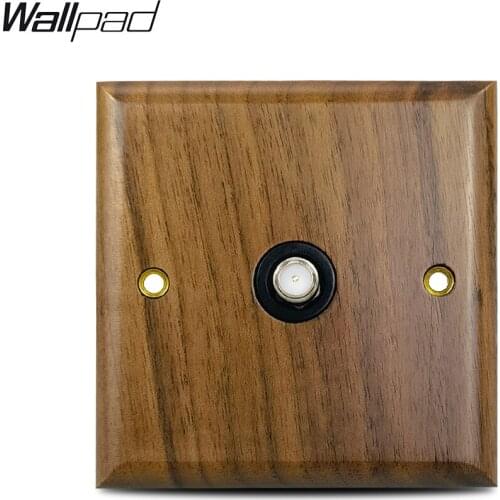 Satellite Socket Wallpad Real Wood Panel Satellite Jack 86*86mm