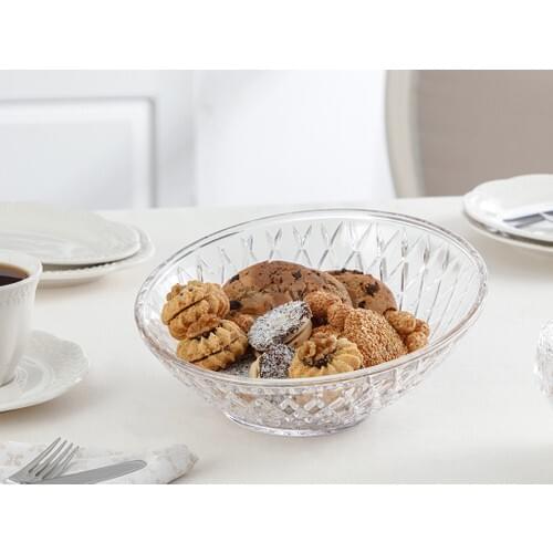 Glass Presentation Bowls 22 cm Bowl Dish Candy Box Transparent Crystal Cap Chocolate Container Breakfast Dishes Tableware
