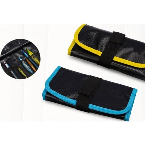 1pcs Fishing Tackle Nylon Bag FishingLure Bag Outdoor Sports Multifunctional Pack Hard Bait Box Tool Pouch Blue/Yellow