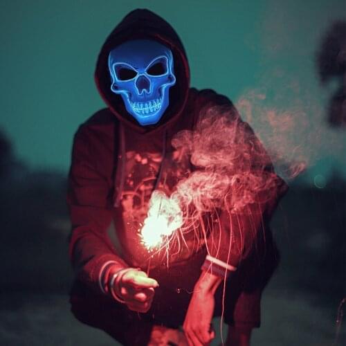 Horror Halloween Cospaly LED Skull Luminous The Masks Cold Light Facial Mask Easter Masquerade Carnival Adult Party Masks