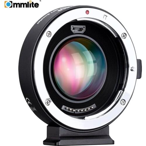 Commlite AEF-MFT Booster 0.71x Focal Reducer AF Lens Mount Adapter for Canon EF Lens to Panasonic/Olympus M4/3 Camera En