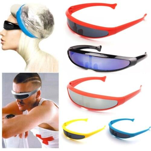 Funny Sunglasses Plastic Color Mirrored Single Lens Visor Sunglasses Cosplay Women Men Party Eye Glasses Big Frame Shield Visor