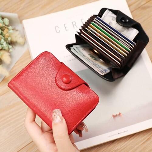 2021 Women Card Holder Wallet PU Leather Female Card Case 9 Bits + 2 Big Position Zipper Card Wallet Lady Coin Purse Card Bag