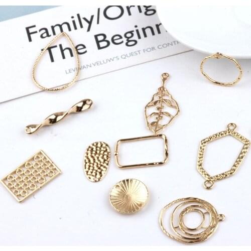 10pcs Trendy Korea Statement Earrings Geometry Square Circle Earrings For Women Bracelet Pendant Diy Ear Jewelry Accessories