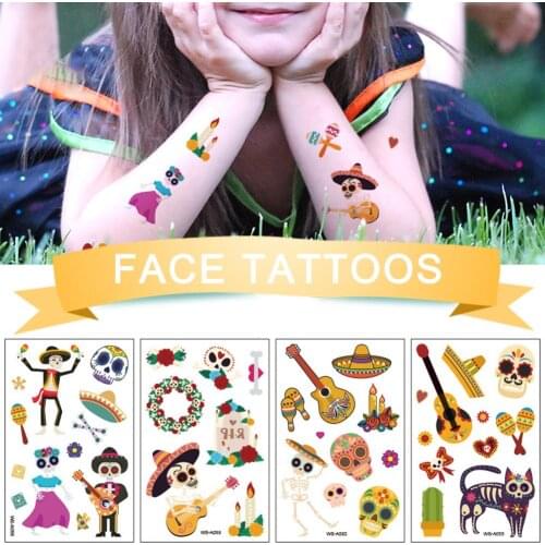 10PCS Halloween Temporary Tattoos Waterproof Glow In The Dark Waterproof 3D Tattoo Sticker Tattoo Sticker