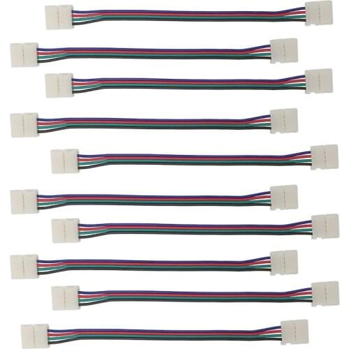 15CM 4Pin RGB 5050 3528 LED Light Strip Connector Wide 10mm Wide LED Strip to Strip Jumper Cable Wire Solderless Free Shipping