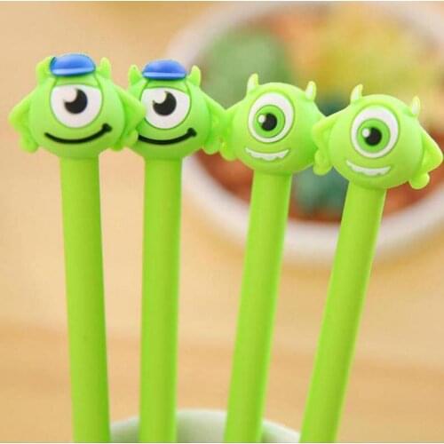 2pcs Strange Eyes Animal Neutral Pen Monocular Cute Cartoon Gel Pen School Supplies Kawaii Office Stationery Silicone Doll
