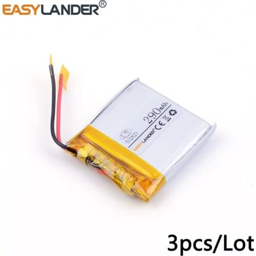 3 pcs/Lot 3.7V 290mAh 502823 Lithium Polymer LiPo Rechargeable Battery cells For Mp3 PAD DVD E-book bluetooth headset 052823