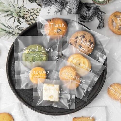 300pcs Plastic Cookie Nougat Candy Hot Seal Bags Energy Cheese Food Package Bag For Wedding Decoration Baby Shower