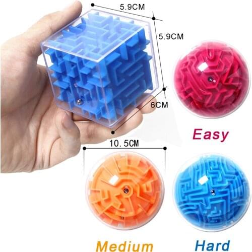 3D Magic Maze Intellect Puzzle Ball Speed Logic Think Game Labyrinth Roll Magical Hand Balance Brain Teaser Learn Train Toy