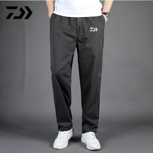 Daiwa Spring Summer High Quality Fishing Pants Plus Fleece Autumn and Winter Straight Mens Casual Trousers Outdoor Sport