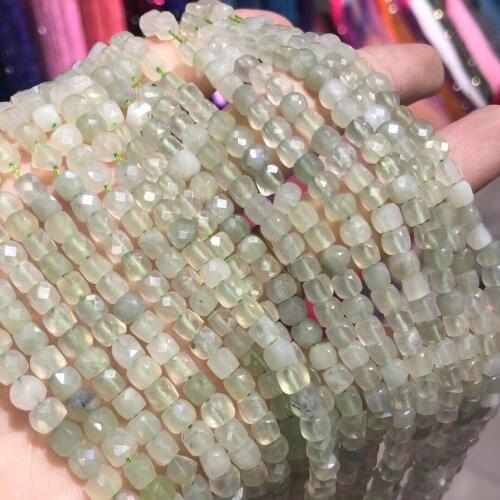 Natural Stone Beads Section Glaze Jade Square Loose Beads For Jewelry Making 4 mm DIY Necklace Bracelet Earrings Accessory