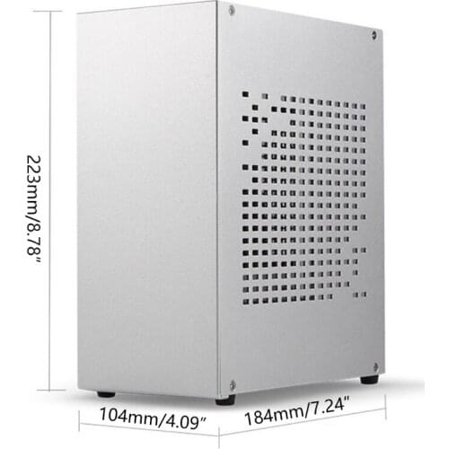L41E B07 Mini ITX Computer Case Aluminum Chassis HTPC Host Case USB 3.0 ITX Enclosure with Graphics Card Extension Cable