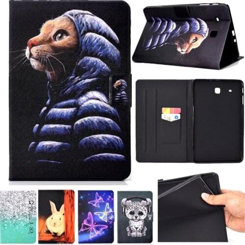 Cover for Samsung Galaxy Tab E 9.6 inch Casse T560 T561 Cover Stand PU Leather Case for Samsung Tab E 9.6 '' Case sm-t560 Cute