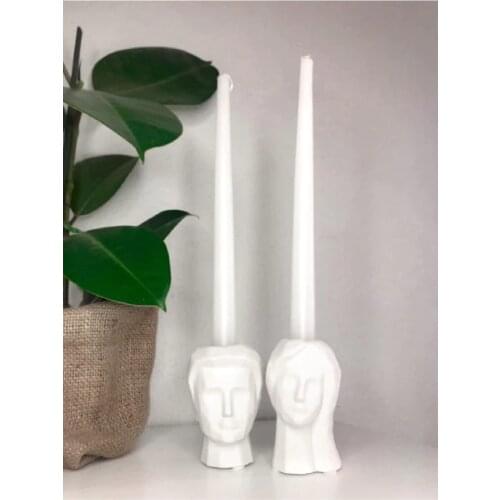 CLL Decorative White Candlesticks
