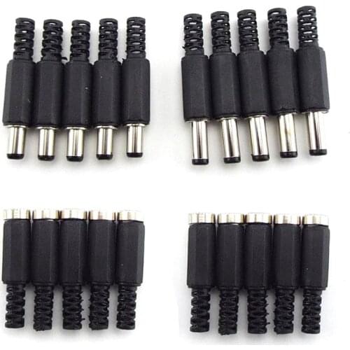 DC female male Power supply Plug Connectors 5.5mm x 2.1mm 5.5x2.5mm Female male Jack Socket Adapter Wire 5525 5521
