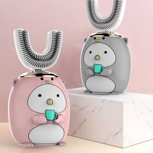 Children Electric Toothbrush For Kids Smart 360 Degrees U Silicon USB Automatic Ultrasonic Teeth Tooth Brush Cartoon Pattern