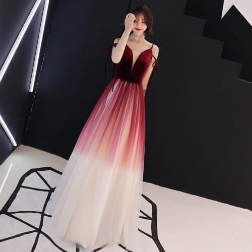 Elegant A-Line Long Evening Dress 2018 New Stylish Sexy V-Neck Party Formal Dresses Sleeveless Haute Couture Robe De Soiree
