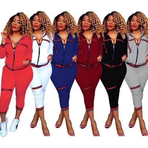 Gothic Autumn Womens Sportswear 2pcs Women Hooded Long Sleeve Zip Crop Tops Long Pants Trousers Loose Casual Clothes Set femme