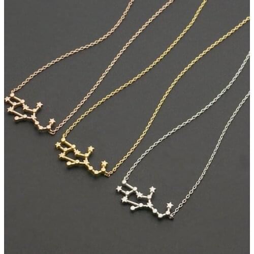 Daisies (10pcs/lot) Virgo Zodiac Necklace Astrology Constellation Jewelry Personalized Virgo Necklace Women Gift for Sisters