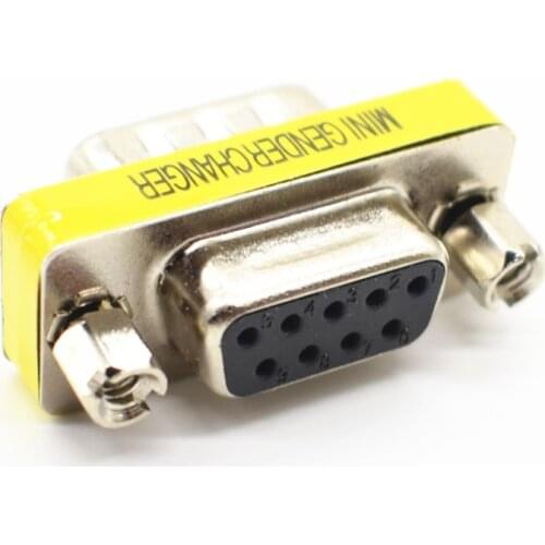 DB9 9Pin Male To Female Mini Gender Changer Adapter RS232 Serial Connector
