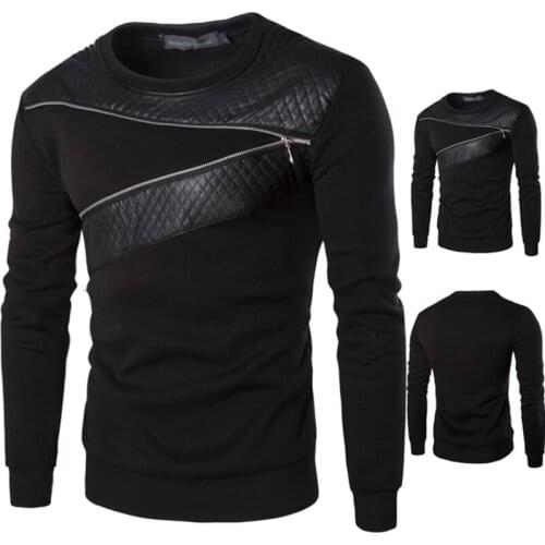 2021 Hot Style Men Round Collar Long Sleeve Sweatshirt Fashion Zipper Decorative Mens Sweatshirt Jacket Trade Mens Clothing