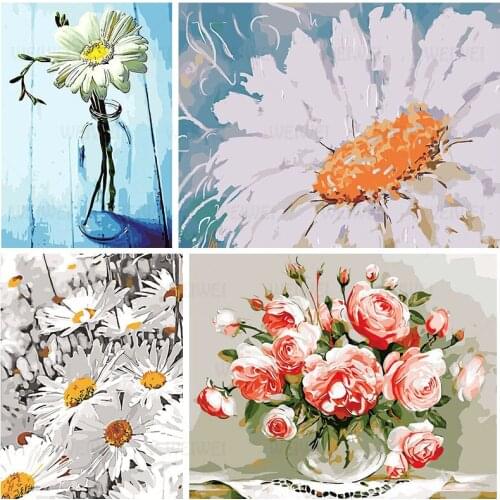 Watercolor Flower Painting Acrylic Paint On Canvas Flowers Painting for Adult Child Gift Home Decor Wall Art Weiwei