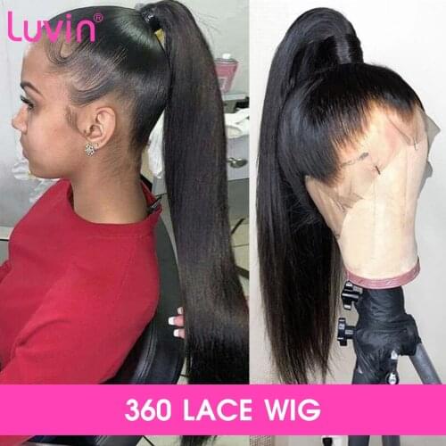 Luvin 30 40 Inch Brazilian 13x6 Straight Front Human Hair Wigs Pre Plucked 360 Lace Frontal Wig 5X5 Closure Wig For Black Women