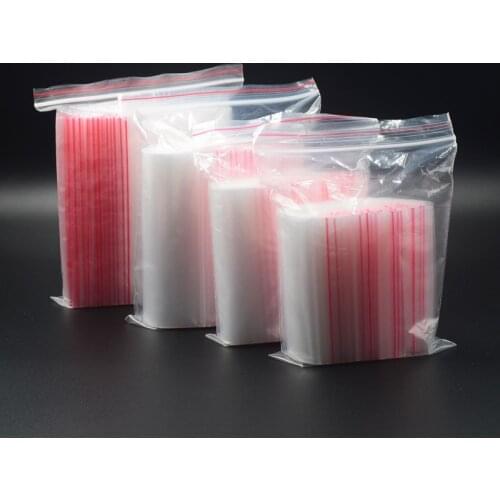 100pcs/pack Small Zip Lock Plastic Bags Reclosable Transparent Bag Shoe Bag Vacuum Storage Bag Poly Clear Bags Thickness 0.08mm