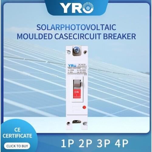 DC 1P 250A Moulded Case Circuit Breaker Switch MCCB Solar Battery Main Switch Solar battery protector Car charging pile isolator