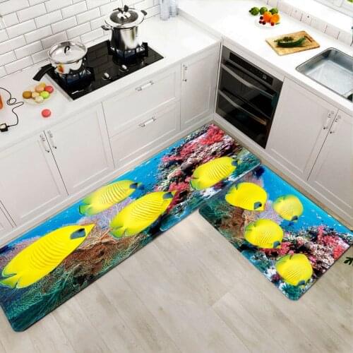 Modern Kitchen Mat 3D Print Long Bedroom Entrance Doormat Undersea Art Bathroom Area Rugs Living Room Carpets Home Floor Mat