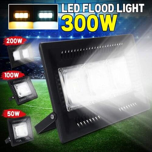 300W 100W 50W 30W LED Flood Light 220V Floodlight Street Lamp Waterproof Outdoor Wall Reflector Lighting Garden Square Spotlight