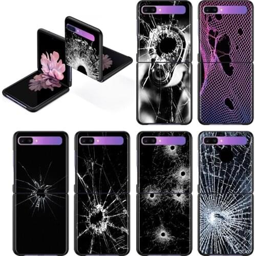 Trend Art Bullet Hole For Samsung Galaxy Z Flip 3 5G Fashion Mobile Hard Shell Shockproof Black Fundas Cover Phone Case