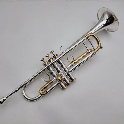 New Arrival Bb Trumpet LT180S-72 Golden Silver Plated Brass Professional Musical Instrument with case Free Shipping