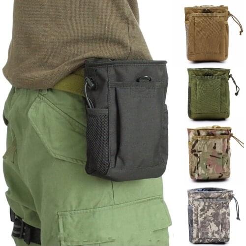Military Tactical Molle Magazine Dump Drop Pouch Utility Outdoor Hunting Recovery Waist Pack Bag Airsoft Ammo Rifle Mag Pouches