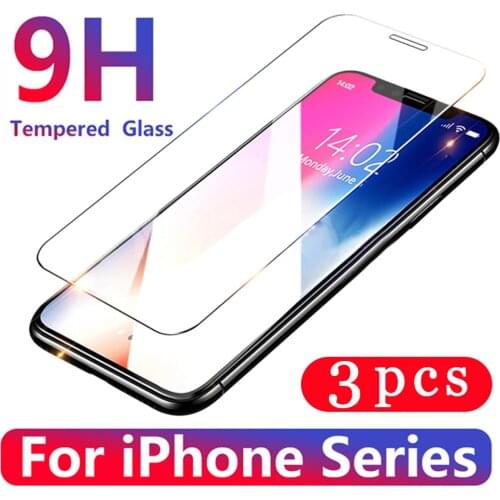 3Pcs glass for iphone 11 pro X XR XS MAX 8 7 6 6S plus SE 2020 tempered glass protective film phone screen protector smartphone