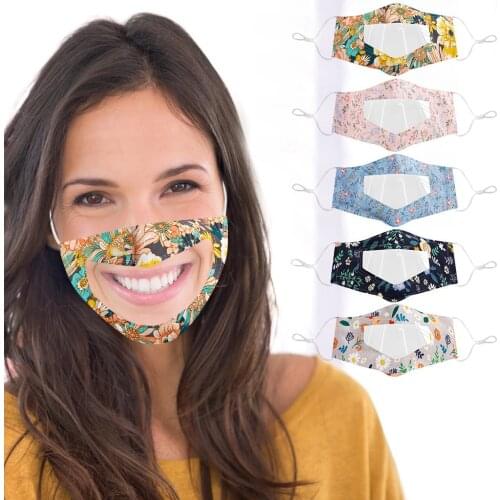 1/2PC Transparent Face Shield Mask Smile Communicator Face Mask with Clear Vinyl Visible Expression Lip Reading Fast Shipping6