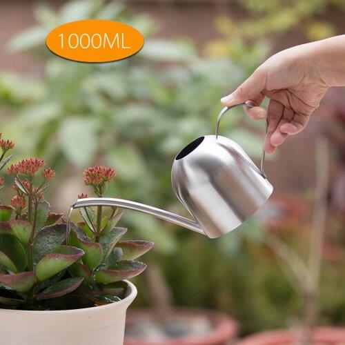 1L Stainless Steel Gardening Plant Watering Can tools and equipment Planting flower Long Mouth Garden Sprinkling Pot Accessories