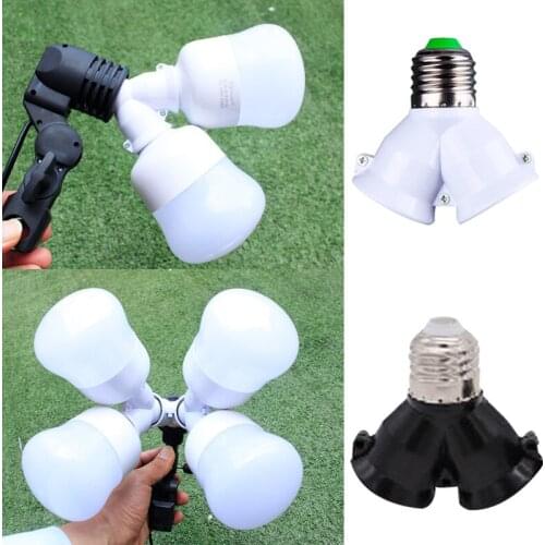 3Pcs Lighting Accessories 2 in 1 Lamp Socket Splitter Adapter Durable Light Bulb Base Stand Holder 2.8x2.9 inch
