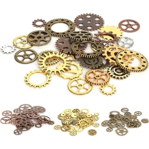 50g/bag (Mixed 100g) Metal Gear Diy Craft Supplies Materials for Handmade Jewelry Making Garment Handcraft Accessories Material