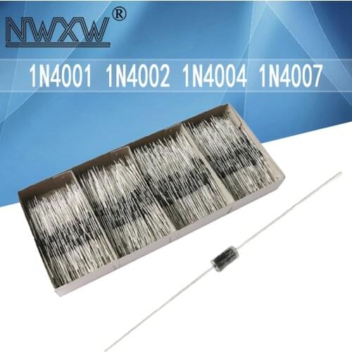 50pcs/lot In-line rectifier diode 1N4001 1N4002 1N4004 1N4007 DO-41 1A 100V-1000V