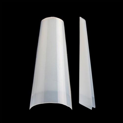 500pcs Thin Half Cover Fake Nails Seamless with C Cut French False Nail Salon Finger Artificial Nail Art Tips Transparent Ivory