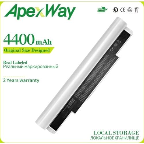 Apexway 4400mAh white Laptop Battery For Samsung NC10 NC20 ND10 N110 N120 N130 N135 N140 N270B AA-PB6NC6W AA-PB8NC6B