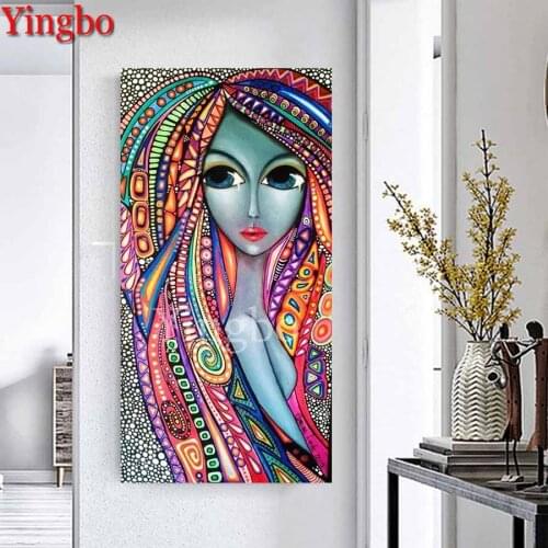 5D DIY Diamond Painting Cartoon Girl Diamond Embroidery Full Round Drill Cross Stitch Diamond Mosaic Abstract Art Home Decor