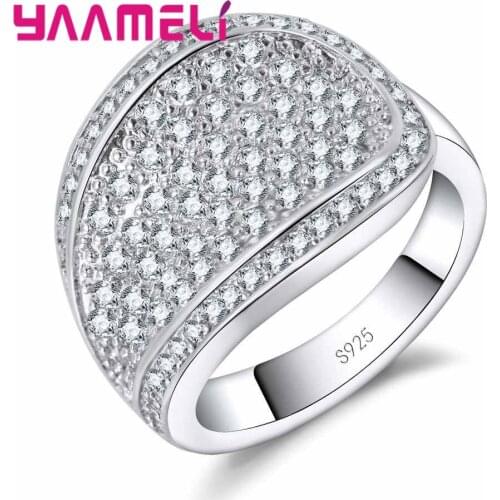 Brand 925 Sterling Silver Ring Engagement Wedding Luxury For Women Simple Style Womens Day Gift Souvenir