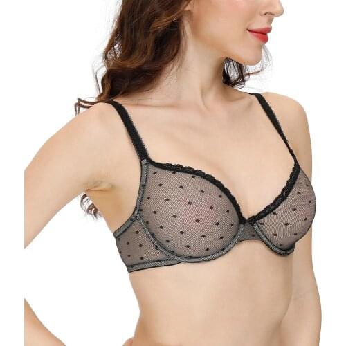 VOGUE SECRET new ladies sexy lace bra women mesh hollow bras wire bone thin push up brassiere