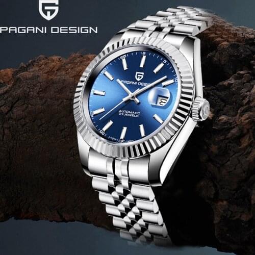 PAGANI DESIGN Mens Automatic Mechanical Watch Luxury Sapphire Glass NH35A Movement Stainless Steel Waterproof Relogio Masculino
