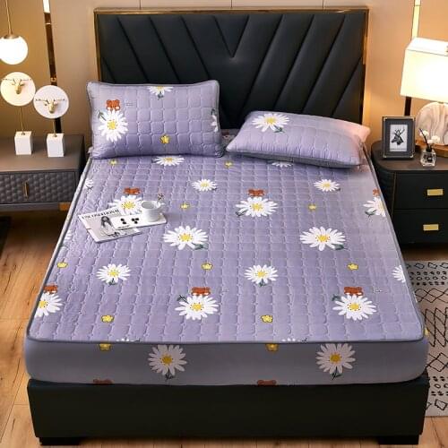 100% Cotton Mattress Cover Fabric Quilted Mattress Protector Thicken King Mattress Pad For Bed Anti-mite Twin Bed Mattress Cover