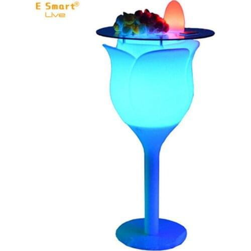 High gloss bar table/Event furniture decoration battery operated rechargeable Durable led popular bar cocktail table